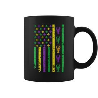 Mardi Gras Us American Flag With Crawfish New Orleans Coffee Mug | Mazezy