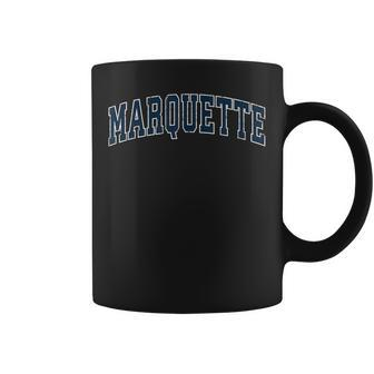 Marquette Michigan Mi Vintage Sports Navy Coffee Mug - Monsterry