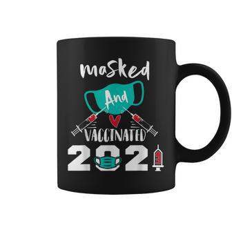 Masked And Vaccinated For Nurses Coffee Mug | Crazezy CA