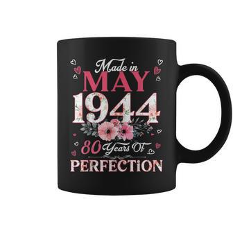 May 1944 Made In Flower 80Th Birthday 80 Year Old Coffee Mug - Thegiftio UK