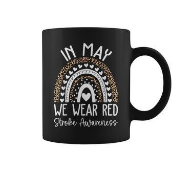 In May We Wear Red Stroke Awareness Month Coffee Mug - Thegiftio UK