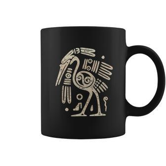 Mayan Indian Heron Crane Ancient Tribal Abstract Bird Style Coffee Mug - Monsterry AU