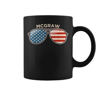 Mcgraw Ny Vintage Us Flag Sunglasses Coffee Mug - Monsterry UK