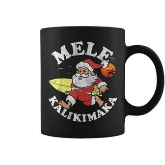Mele Kalikimaka Christmas Santa Surfing A Wave Shaka Costume Coffee Mug - Thegiftio UK