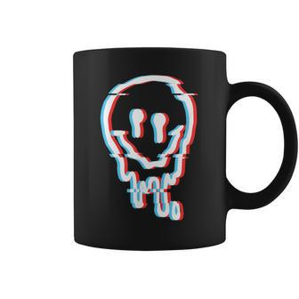 Melted Smiling Face Optical Illusion Music Lover Trippy Coffee Mug - Monsterry AU