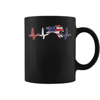 Men's Splechase Horse Racing Heartbeat Splechase Flag Coffee Mug - Monsterry AU
