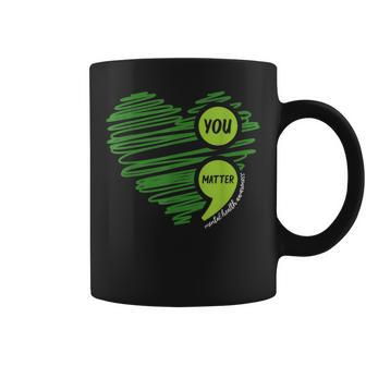 Mental Health Awareness Heart Wear Green For Mental Health Coffee Mug | Mazezy UK