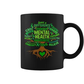 Mental Health Awareness Tree Grreen Ribbon Coffee Mug | Mazezy UK