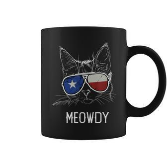 Meowdy Cat Meme Texas Sunglasses With Tx Flag Coffee Mug - Monsterry CA