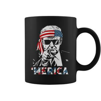 'Merica Trump Happy 4Th Of July Trump American Flag Coffee Mug - Monsterry