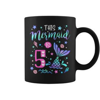 Mermaid Is 5 Yrs Old 5Th Birthday Girl Mermazing Theme Coffee Mug - Seseable