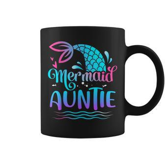 Mermaid Auntie Cute Mermaid Birthday Family Matching Coffee Mug - Seseable