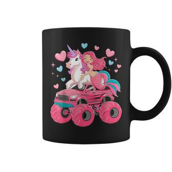 Mermaid Unicorn Monster Truck Birthday Party Monster Truck Coffee Mug - Seseable