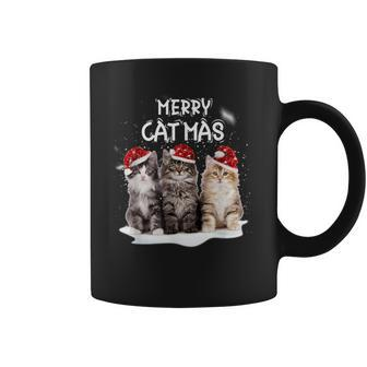 Merry Catmas Christmas Tree Santa Kitten Xmas Cute Cat Mom Coffee Mug - Seseable