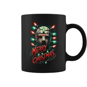 Merry Christmas Festive Slasher Candy Cane Menace Coffee Mug | Mazezy