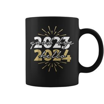 Merry Christmas And Happy New Year Goodbye 2023 Hello 2024 Coffee Mug - Seseable