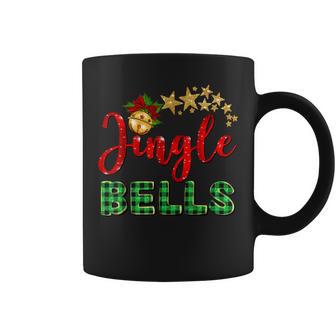 Merry Christmas Y'all Jingle Bells Red Green Buffalo Plaid Coffee Mug | Seseable CA
