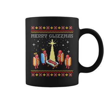 Merry Glizzmas Tacky Merry Christmas Hot Dogs Holiday Coffee Mug | Mazezy