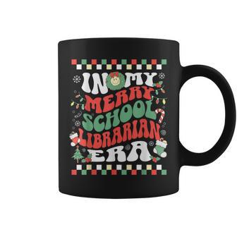 In My Merry School Librarian Era Retro Groovy Christmas Coffee Mug - Monsterry UK