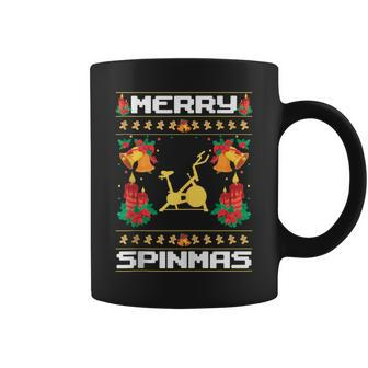 Merry Spinmas Spin-Bike Ugly Christmas Xmas Party Coffee Mug - Monsterry