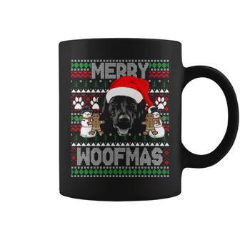 Merry Woofmas Cute Black Labrador Dog Ugly Sweater Coffee Mug | Mazezy