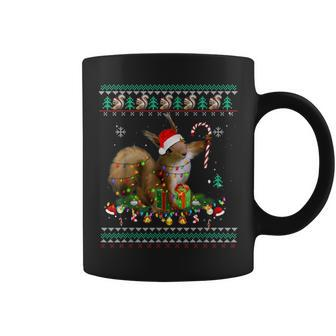 Merry Xmas Squirrel Christmas Xmas Christmas Lights Ugly Coffee Mug - Seseable