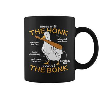 Mess With The Honk You Get The Bonk Goose Anatomy Meme Coffee Mug | Mazezy