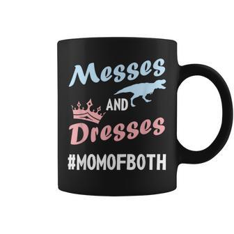 Messes And Dresses Super Cute Mom Of Both Coffee Mug - Monsterry CA