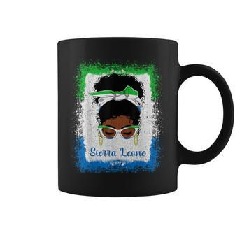 Messy Bun Sierra Leone Flag Woman Girl Coffee Mug - Monsterry DE