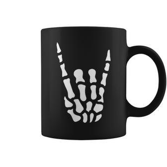 Metal Horns Skeleton Hand Heavy Metal Rock Coffee Mug - Monsterry UK