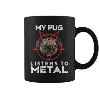Metal Pug Goth And Heavy Metal Animal Coffee Mug - Monsterry