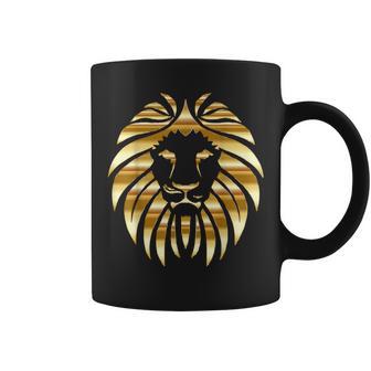 Metallic Gold King Lion Jungle Coffee Mug - Monsterry DE