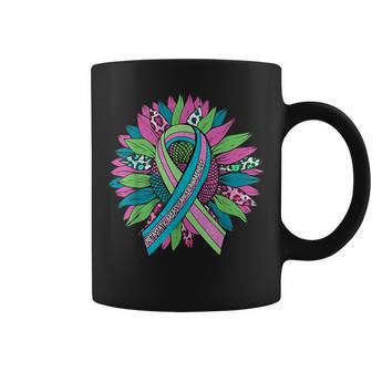 Metastatic Breast Cancer Awareness Leopard Sunflower Ribbon Coffee Mug - Monsterry AU