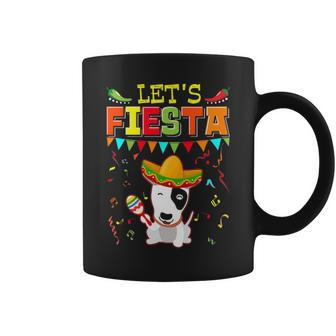 Mexican Cinco De Mayo Fiesta Let's Fiesta Bull Terrier Coffee Mug | Mazezy