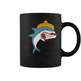 Mexican Shark Eating Burrito Coffee Mug - Monsterry