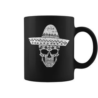 Mexican Sugar Skull Sombrero Cinco De Mayo Drink Coffee Mug - Monsterry