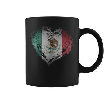 Mexico Flag Vintage Heart Shape Stylish Coffee Mug - Monsterry DE
