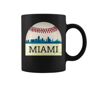 Miami Baseball Cool Marlin Skyline On Giant Ball Coffee Mug - Monsterry AU