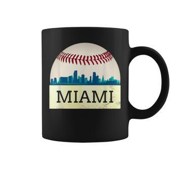 Miami Baseball Dress Cool Marlin Skyline On Giant Ball Coffee Mug - Monsterry UK