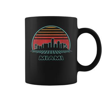Miami City Skyline Retro Vintage 80S Style Coffee Mug - Monsterry UK
