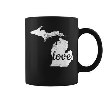 Michigan Love Mi Home State Pride Distressed Coffee Mug - Monsterry CA