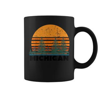 Michigan Vintage Retro Sunset Mi State Coffee Mug - Monsterry AU