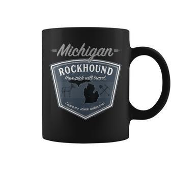 Michigan Rockhound Rock Collector Gear Back Side Print Coffee Mug - Monsterry