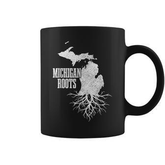 Michigan Roots Vintage Pride State Map Coffee Mug - Monsterry