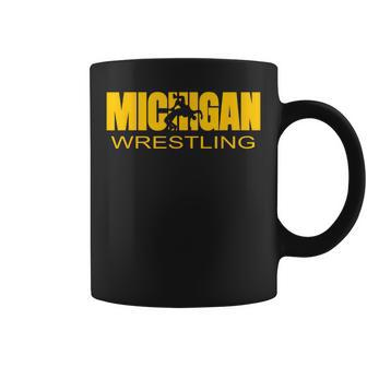 Michigan Wrestling Freestyle Wrestler Mi The Wolverine State Coffee Mug - Monsterry CA