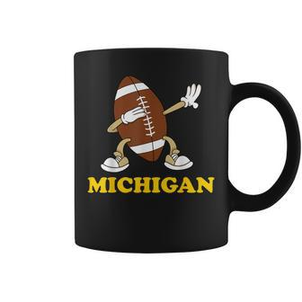 Michigan Yellow Blue Mi Foot Ball Michigan Coffee Mug - Thegiftio UK