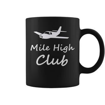 Mile High Airplane Private Jet Club Coffee Mug - Monsterry DE