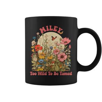 Miley Name Cute Retro Girls Wildflower Miley Name Coffee Mug - Monsterry