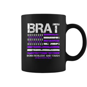 Military Brat Purple Up American Flag April Military Child Coffee Mug - Monsterry UK