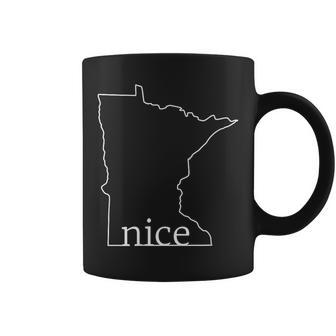 Minnesota Nice State Outline Outdoor Mn Coffee Mug - Monsterry